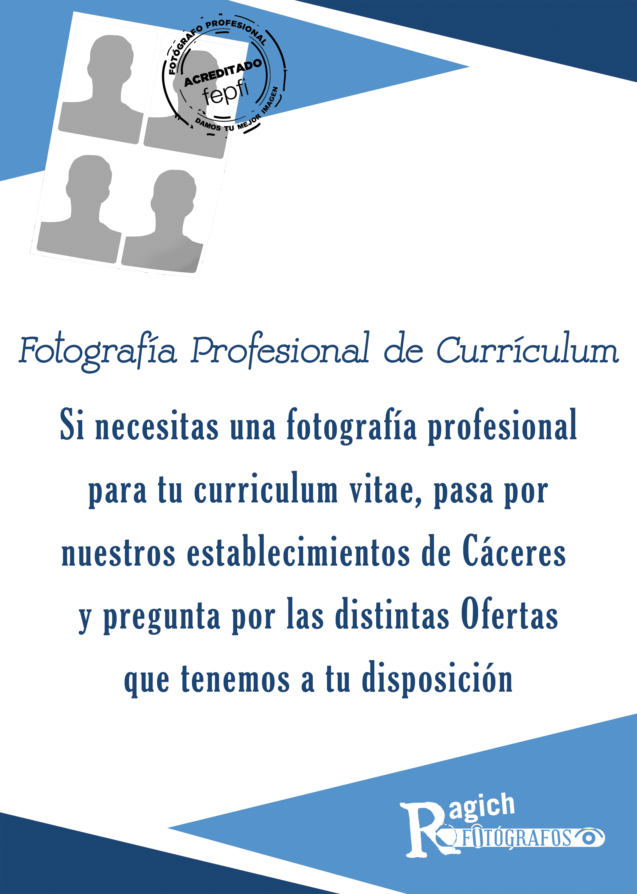 Fotografía profesional de estudio para curriculum vitae