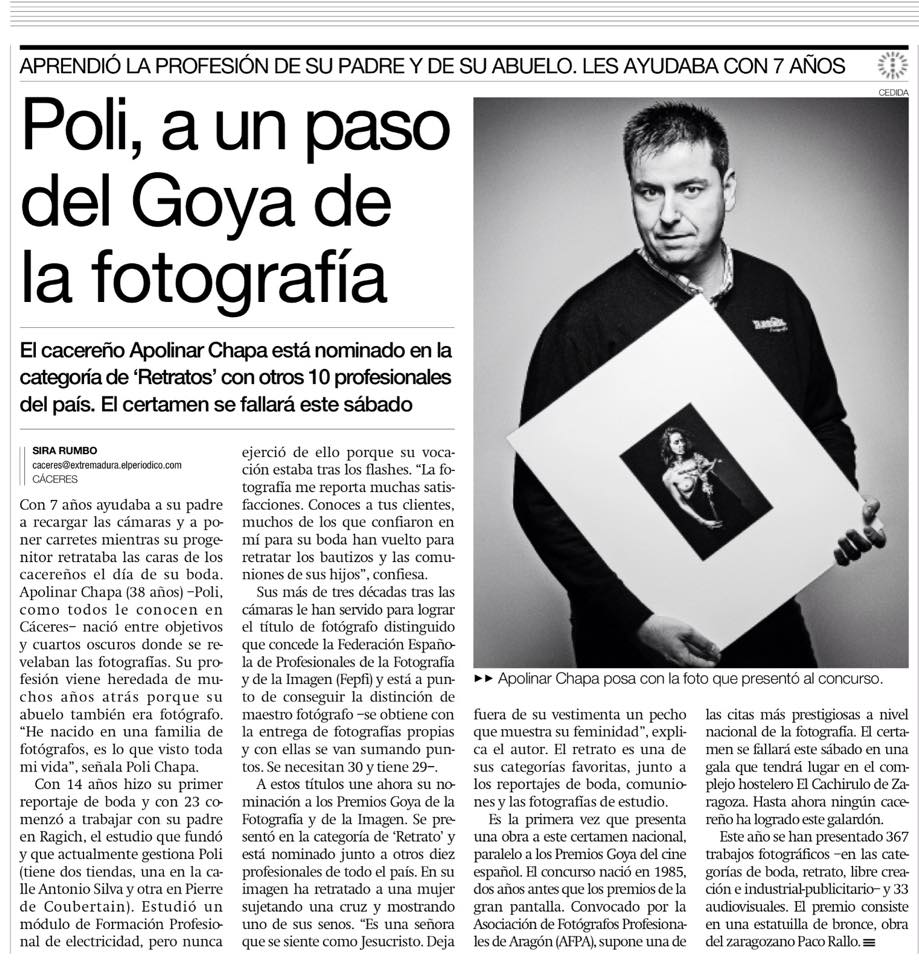 Entrevista a Ragich Fotógrafos en El Periódico Extremadura